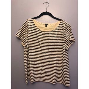 J.CREW FULLY SEQUIN STRIPED TOP